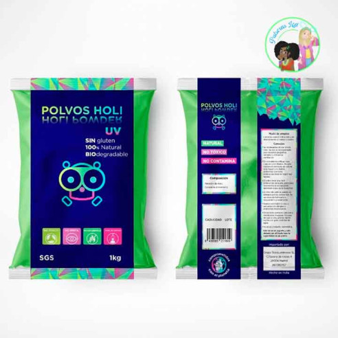 Polvos Holi Neón Bolsas de 1 kg
