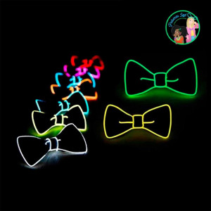 Pajarita LED con hilo de neón