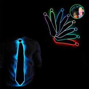 Corbatas LED con hilo de neón