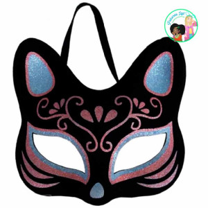 Antifaz Gato Purpurina Brillo UV