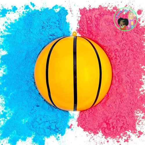 Pelota de Baloncesto rellena de Polvos Holi para Gender Reveal