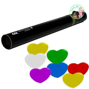 lanzador manual confeti corazones metalizados