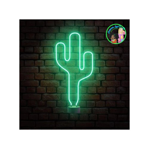 Lámpara neón con forma de cactus