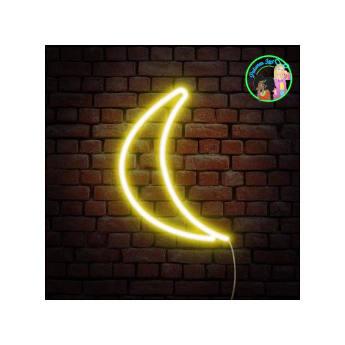 Lámpara neón con forma de luna