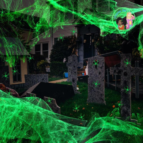 Telaraña Blanca Fluorescente para Halloween – Brilla en la Oscuridad