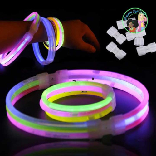 Pulseras Fluorescentes con Conector Triple