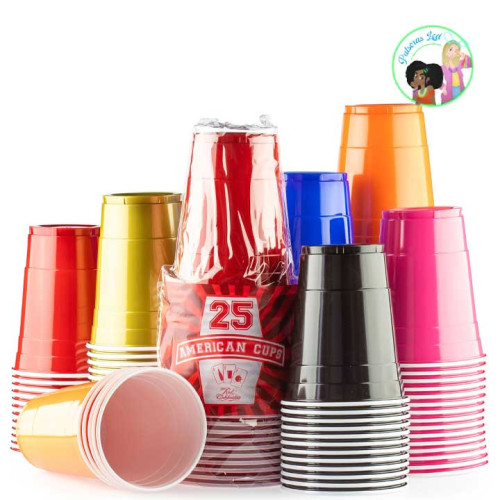 Vasos americanos de colores de Beer Pong