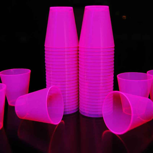 Vasos Fluorescentes Brillo Ultravioleta de Chupito