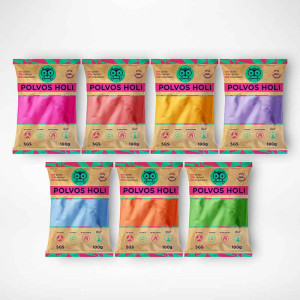 Sobres de Polvos Holi de 100 gramos