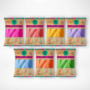 Pós Holi | Compre saquetas coloridas de 75 gramas