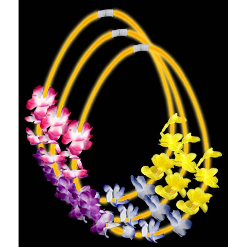 Diadema Fluorescente de Flores o Corona Luminosa Hawaiana