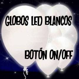 Globos LED blancos con botón ON/OFF