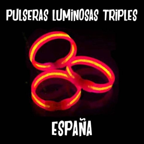 Pulseras fluorescente triple bandera españa 