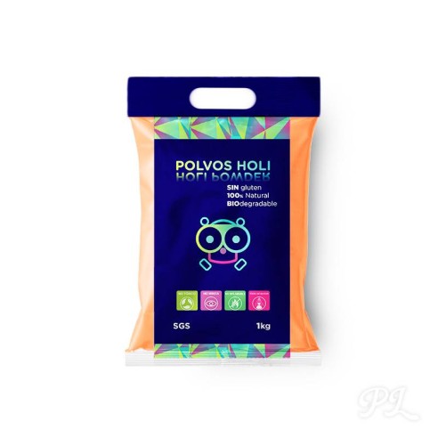 Polvos holi 1kg naranja