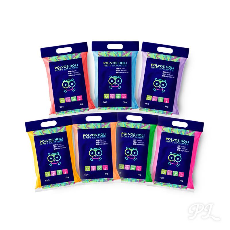  Paquete de 10 unidades de colores en polvo Holi de 1 lb Cada  paquete contiene los colores: rojo, amarillo, azul marino, verde, naranja,  púrpura, rosa, magenta, azul, aguamarina : Hogar y Cocina
