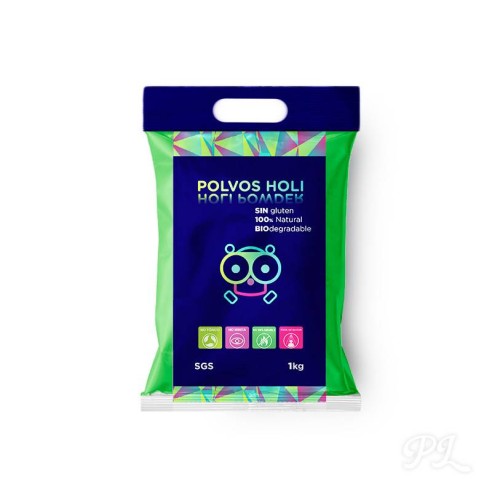 Polvos holi 1kg verde