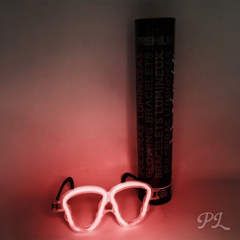 Gafas fluorescentes calavera oscuridad rojo