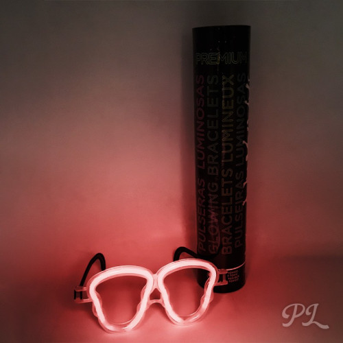 Gafas fluorescentes calavera oscuridad rojo