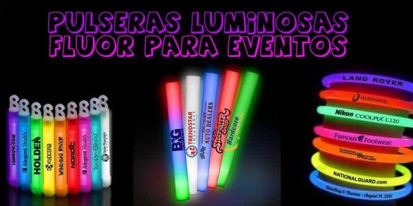 Pulseras luminosas fluor para eventos